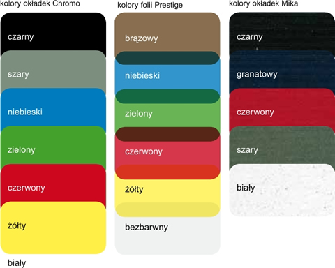 Kartony kolory okłądek chromo prestige mika delta