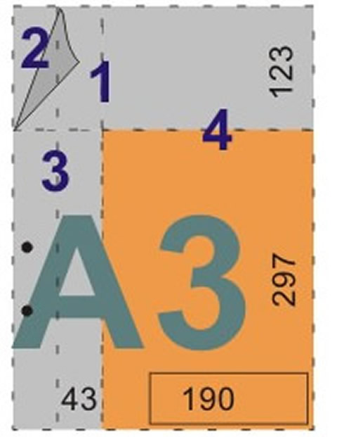 schemat składania rysunków do skoroszytów - format A3