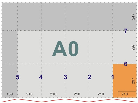 schemat składania rysunków do teczek i kopert - format A0