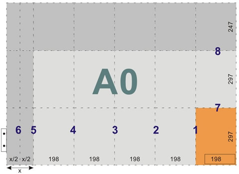 schemat składania rysunków do wpinania z listwą - format A0